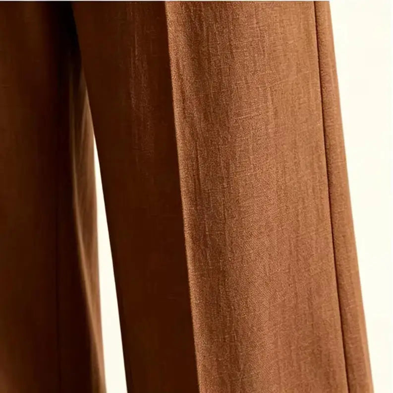 Men's Linen Summer Beach Trousers Casual Dress Pants Elastic Waist Pleated Loose Fit Lightweight Yoga Vacation Lounge Pants