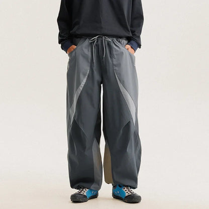 Men Outdoor Lightweight Quick Dry Ultra Loose Casual Splice Wide Leg Techwear Track Cargo Pants Women Streetwear Baggy Trousers