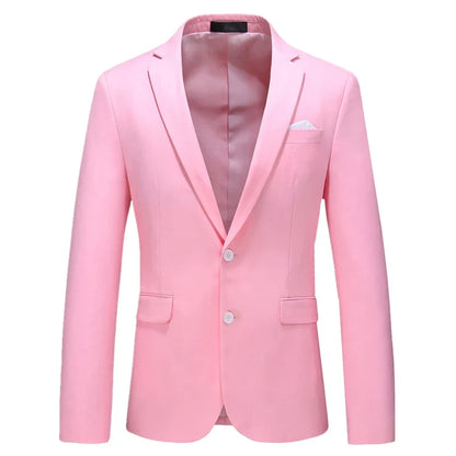 2026 New Men's Green Suit Jacket, Two Button V-Neck Coat, Wedding Party Formal Dress Tops Blue Red Yellow Green Blazers
