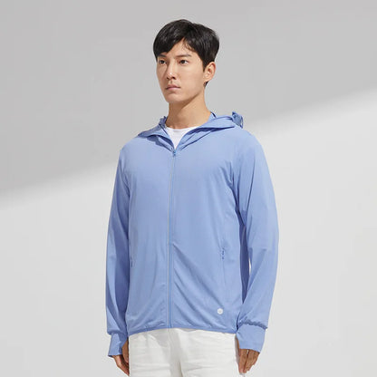 Men's Summer New Sunscreen Clothing Women's Large Brim UPF50 + UV Protection Ice Silk Sunscreen Clothing Outdoor Skin Clothing
