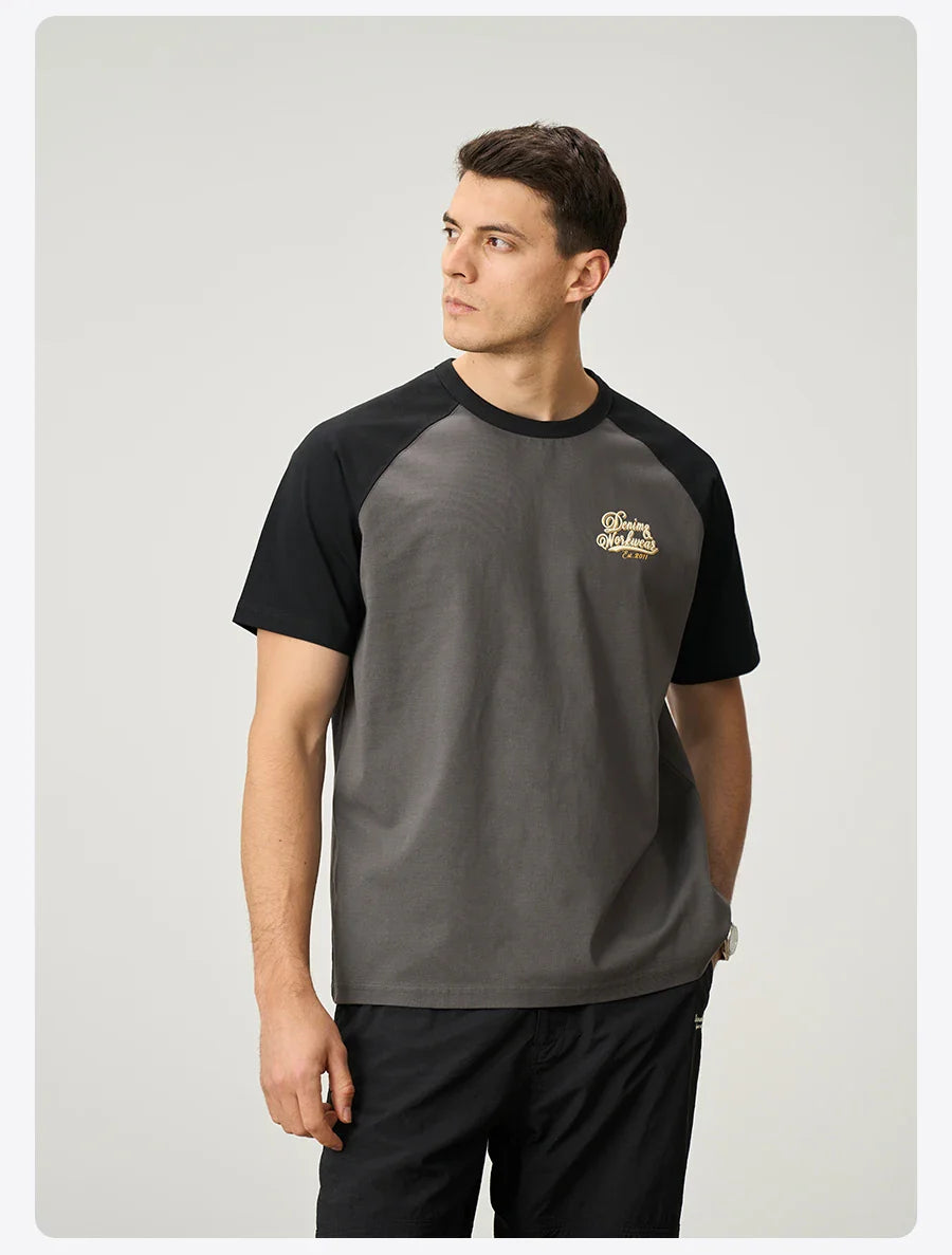 2026 Summer New 240gsm Cool  Feeling Sorona Fabric T-shirts Men Oversize Raglan Sleeve Athletic Sports Gym Workout Tops