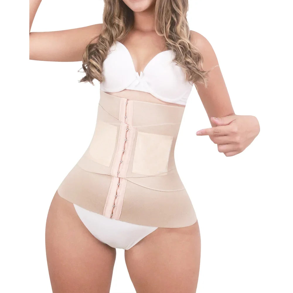 Fajas Colombians Waist Trainer Double Compression BBL Shaper Tummy Control Slimming Sheath Flat Belly Adjustable Shapewear