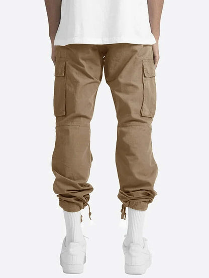 American Men Cargo Pants Casual Work Trousers Multi-pocket Workwear Straight Pants Spring Autumn Lightweight Fashion Streetwear