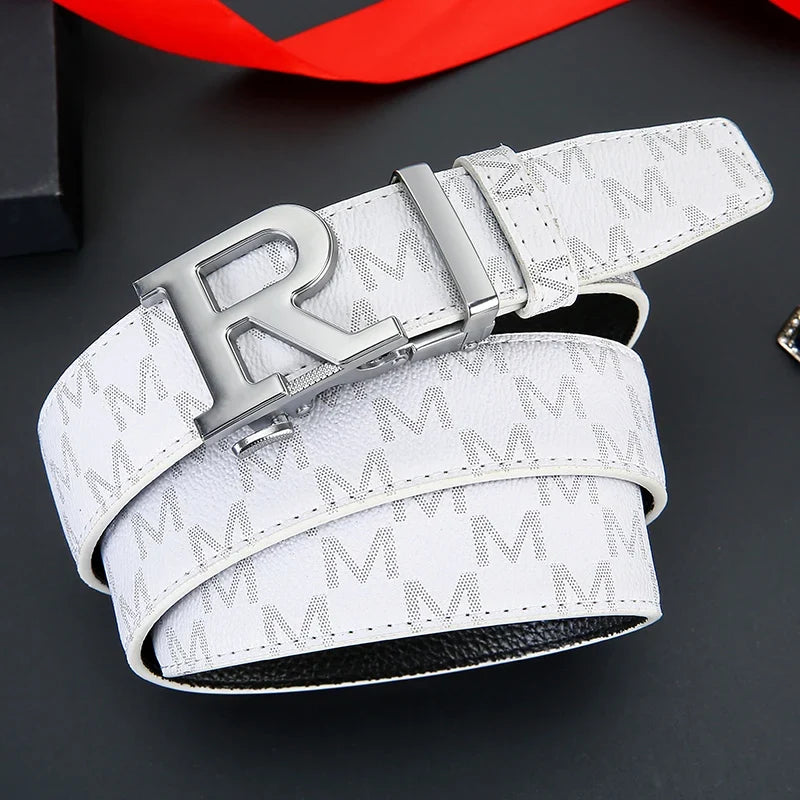 New Top material genuine leather cowhide men's belt, fashionable and versatile business belt for men luxury brand belts
