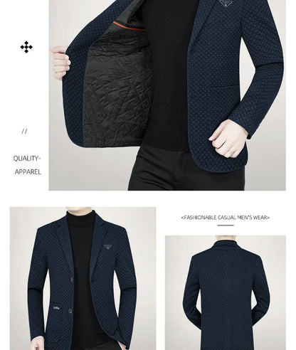 2026 Spring New Men's Blazer Business Casual Suit Jacket Middle Aged Male Fashion Office Wear Outerwear Top