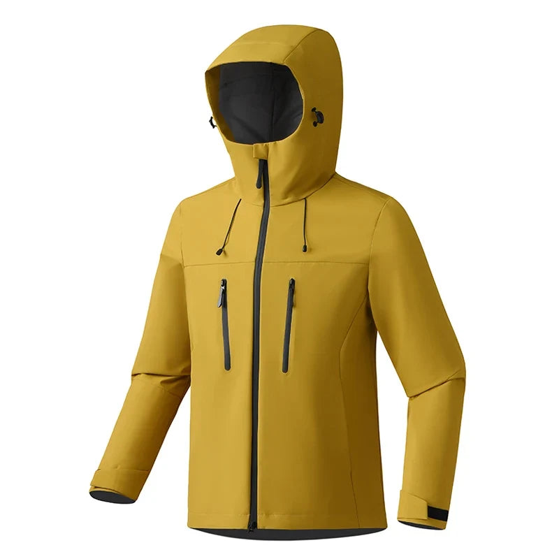 Unisex Waterproof Windbreaker Jacket - Single-Layer Raincoat for Hiking, Camping - Certified Moderate Rain Protection