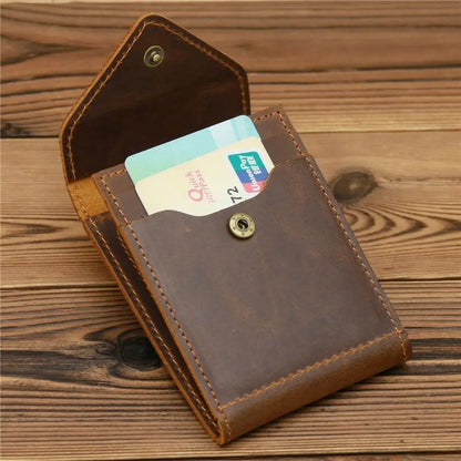 Men's Slim Minimalist Wallet Pocket Cash Card Holder with Flap Closure for Organizing Financials