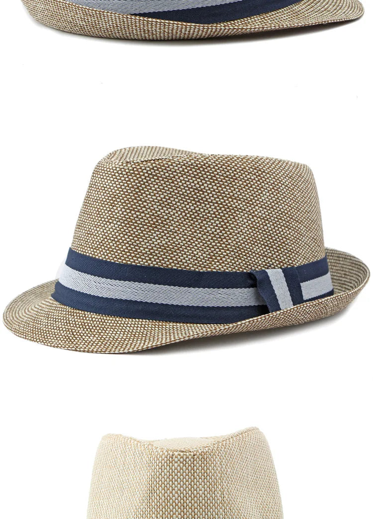 Middle-aged and Elderly Men's Top Hat Spring Summer Luxury Designer Sun Protection Beach Cap Grass Wedding Fedora Jazz Hat Party