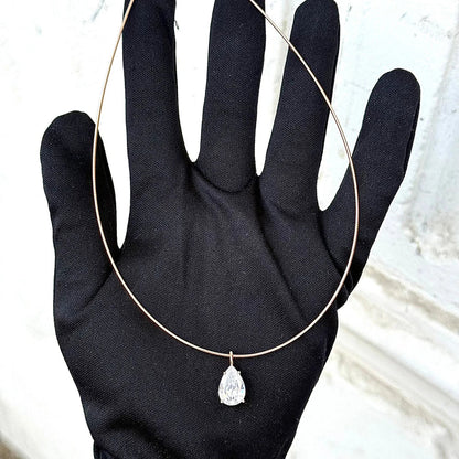 1.8carat Solitaire Pear Cut Moissanite Diamond Pendant Necklace 925 Sterling Silver Waterdrop Shape Necklaces Choker for Women