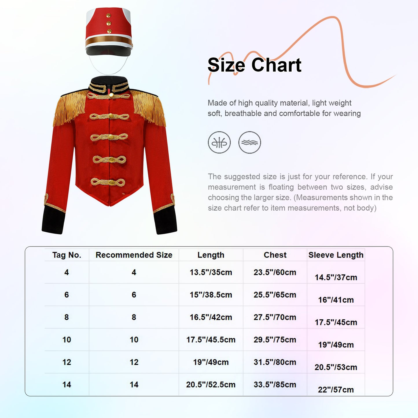 Boys Girls Drum Major Team Uniform Nutcrackers Costume Set Marching Band Tassel Jacket Coat Hat Outfits for Drummer Performance