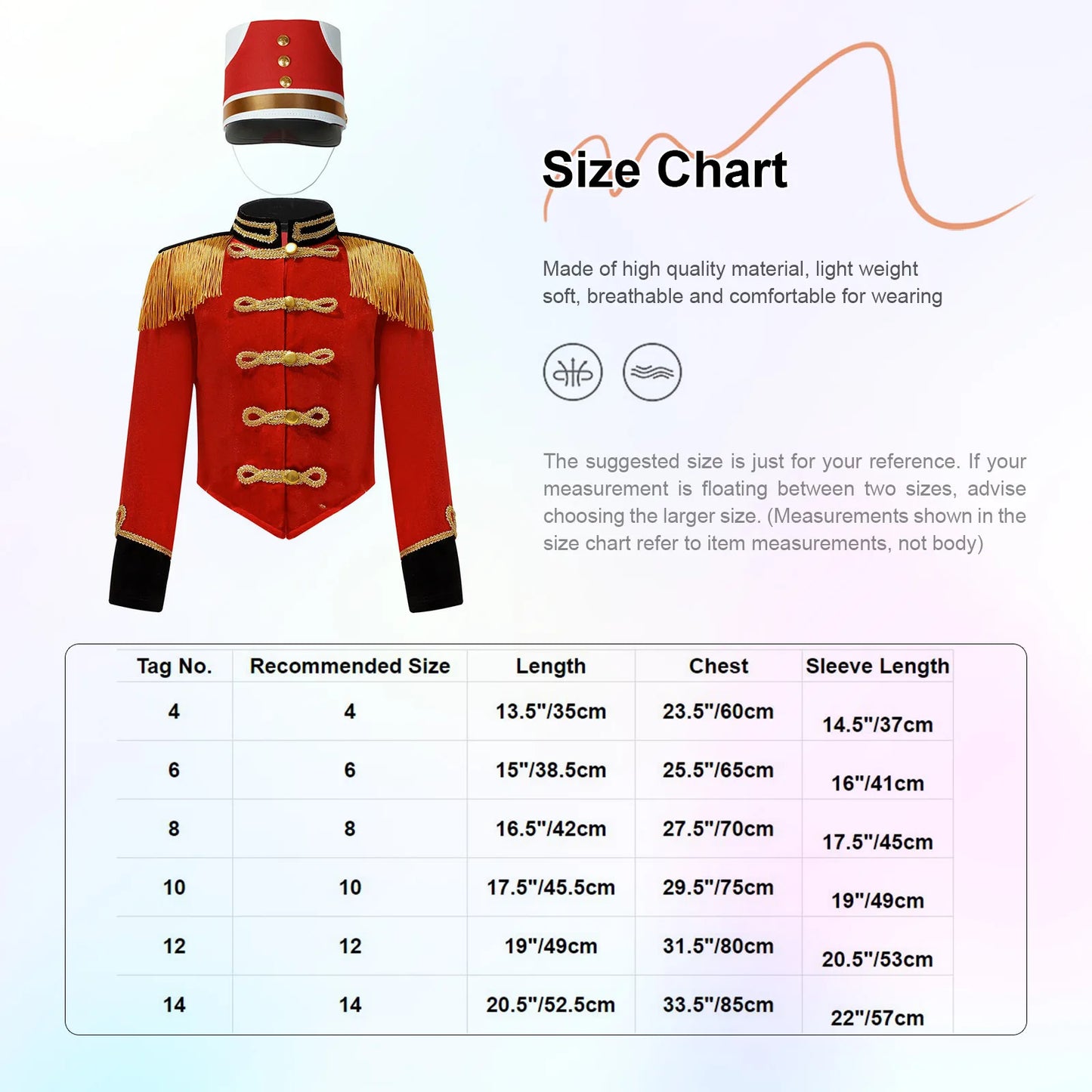 Boys Girls Drum Major Team Uniform Nutcrackers Costume Set Marching Band Tassel Jacket Coat Hat Outfits for Drummer Performance