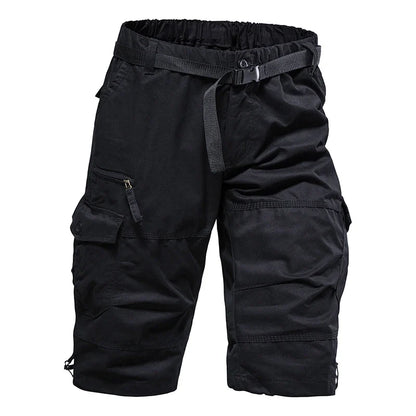 Men's Summer Casual Shorts Cotton Overalls Multi Pocket Knee Shorts American Style Sports Short Pants