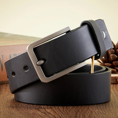 3.8CM Real Genuine Leather For Men High Quality Cowskin Casual Jeans Belts Business Cowboy Waistband Male Fashion Designer Belt