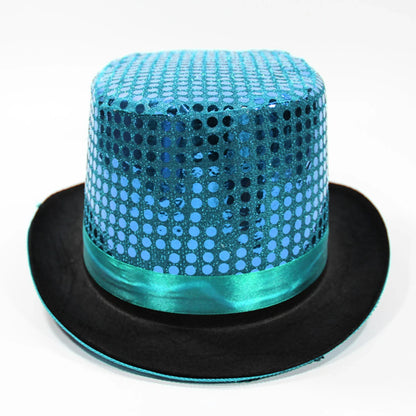 Magic Performance Hats British Style Fedora Glitter Jazz Caps Panama Evening Party Headwear for Women Men Gentleman Dancing Hat