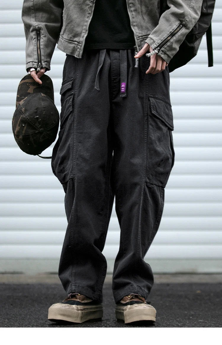 Oversized Cargo Pants For Men Multi Pocket Loose Fit Streetwear Casual American Style Korean Trendy Fashion Straight Leg Pants