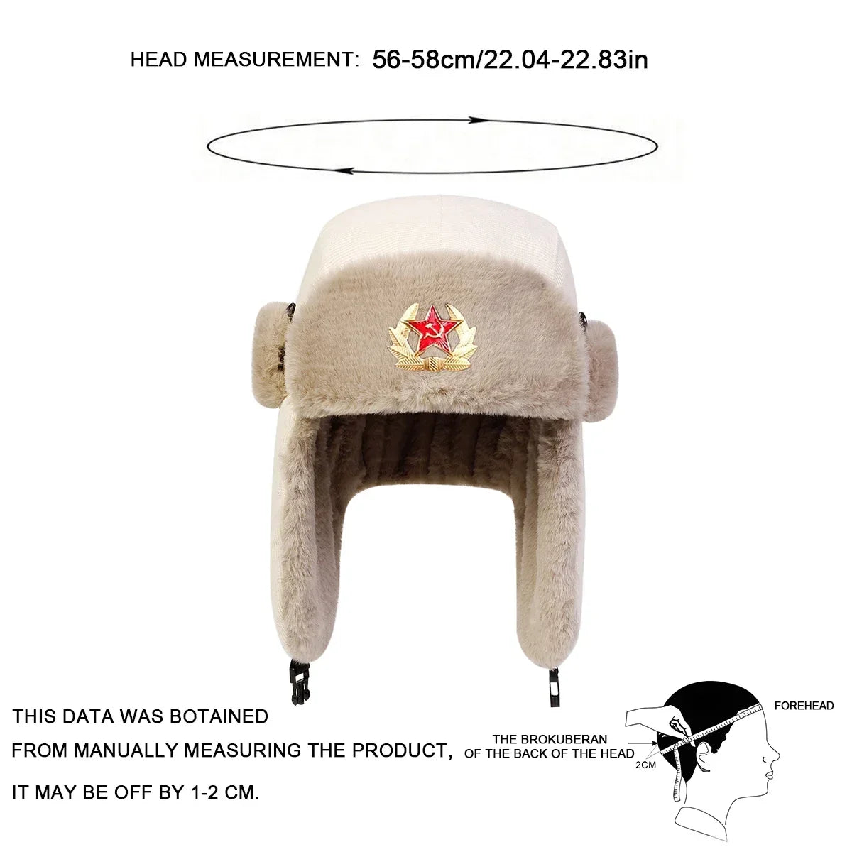 Unisex Five Pointed Star Corduroy Lei Feng Hat Winter Earflap Hat Keep Warm Ski Hat Bomber Hat for Outdoor Riding Snow Activitie