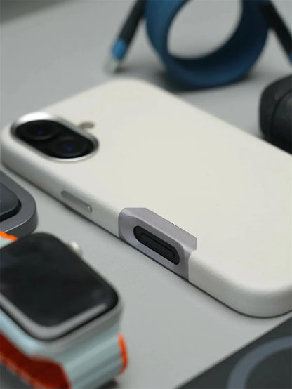 زر كاميرا من الألومنيوم لهاتف iPhone 16 Pro Max، جراب جلدي صلب من السبائك، غطاء مقاوم للصدمات مع شحن لاسلكي مغناطيسي لـ MagSafe