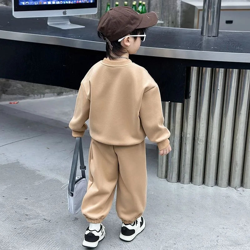 Sweatshirt Set Children Clothing Top Bottom Clothing 4 Years Korean Kids Clothes 2025 New Children's Child Autumn Winter Boy