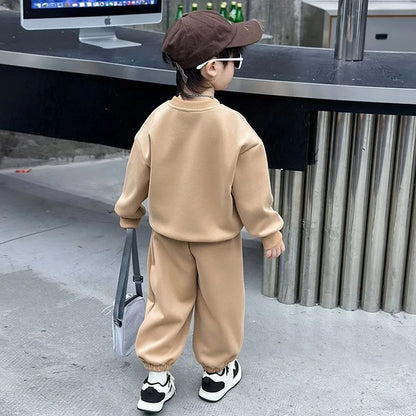 Sweatshirt Set Children Clothing Top Bottom Clothing 4 Years Korean Kids Clothes 2025 New Children's Child Autumn Winter Boy