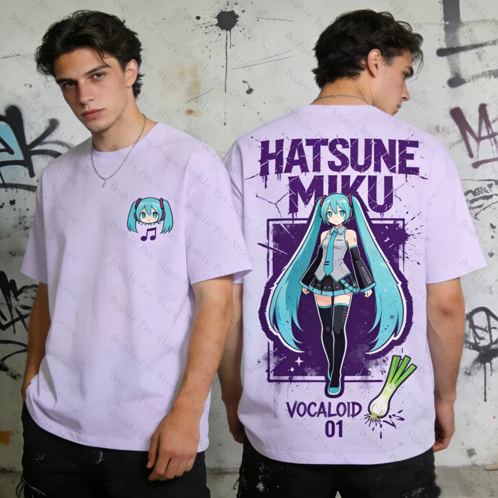 Miku Oversized T-shirt Men Women Anime Vocaloid 01 Tee Harajuku Streetwear Short Sleeve Tops Hip Hop Casual Summer Clothes