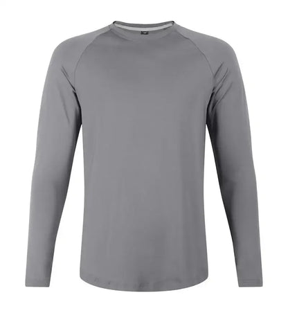 Sports Long-sleeved T-shirt Men Curved Hem Warm Gym Fitness Clothes Quick-drying Breathable Running Training Round Neck Top