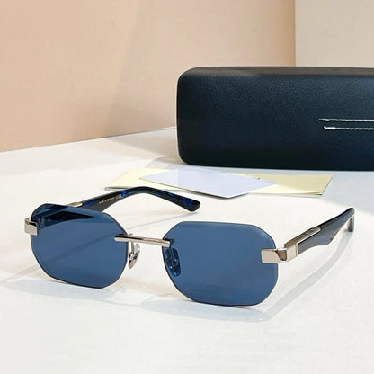 Boundless Germany Designer Sunglasses Square Men Women Alloy Acetate Luxury Brand Trendy Classical Diamond Cutting UV400 Gafas