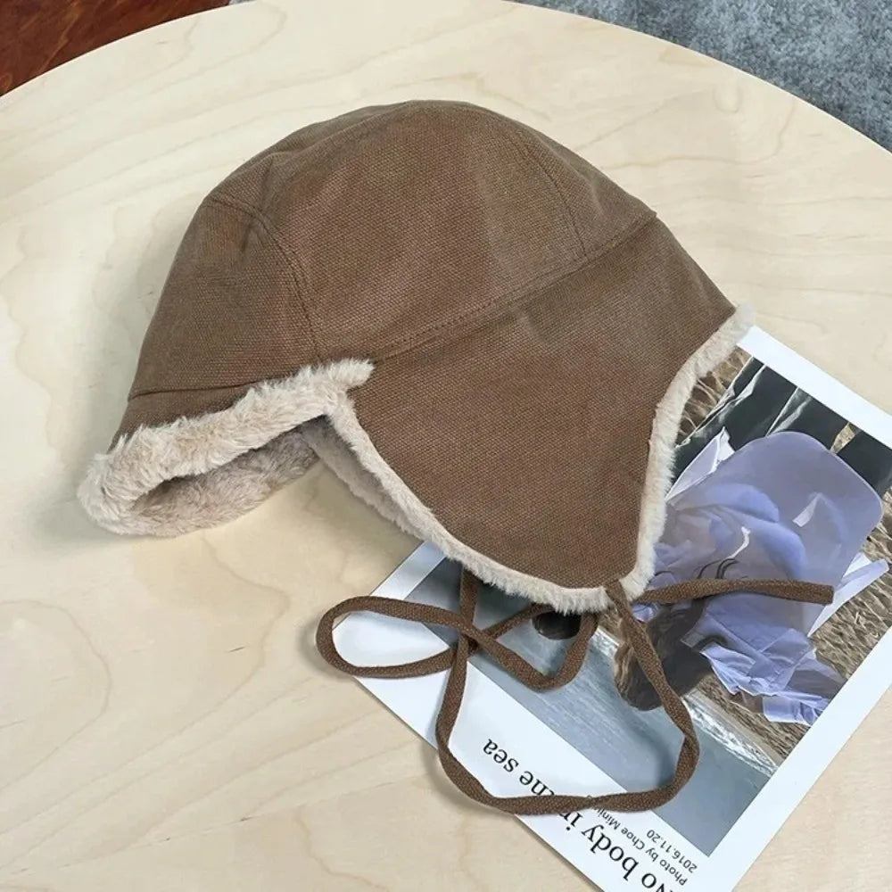Trendy Faux Fur Winter Hat Thick Warm Faux Fur Hat Lamb Wool Bomber Hat Winter Season for Men and Women