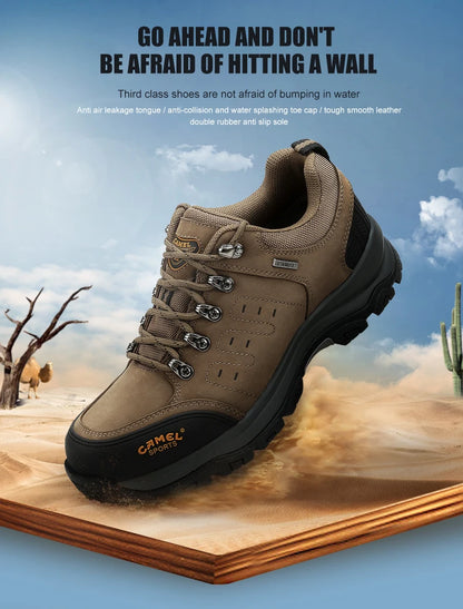 Outdoor Hiking Shoes Waterproof Breathable Leather Tactical Trekking Shoes for Men Male Sneakers Climbing 2025 New
