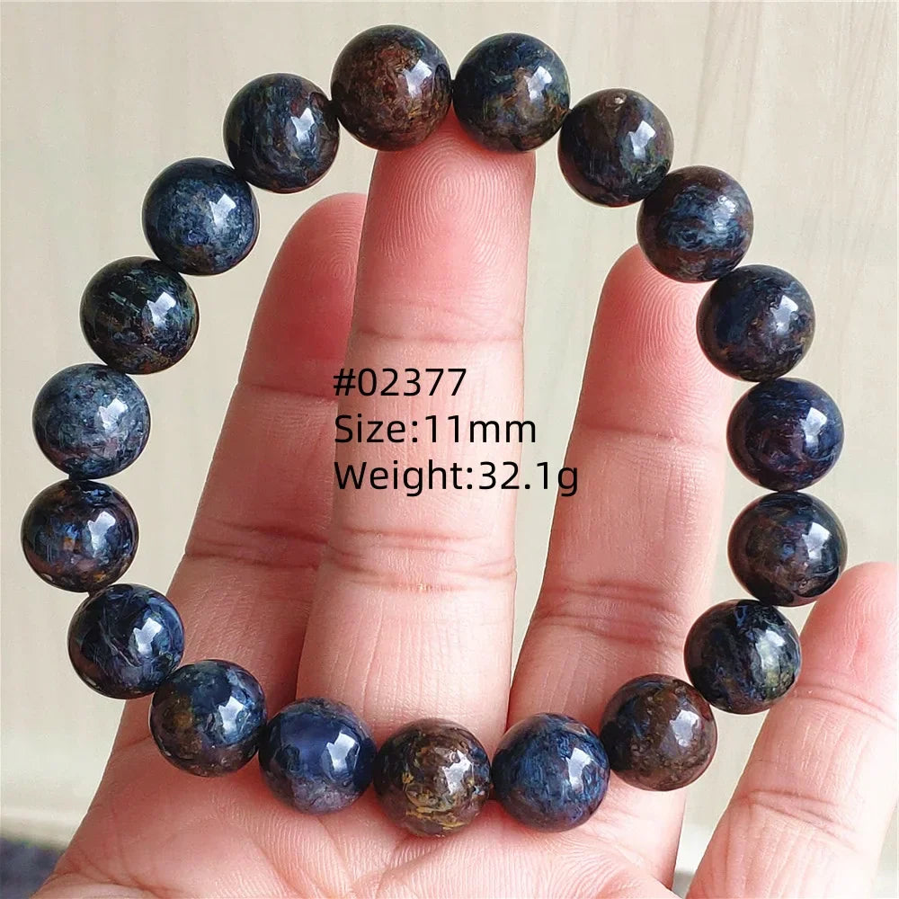 Natural Blue Pietersite Bracelet Women Men Beads Round Beads Chatoyant Cat Eye Fire Pietersite Namibia AAAAAA