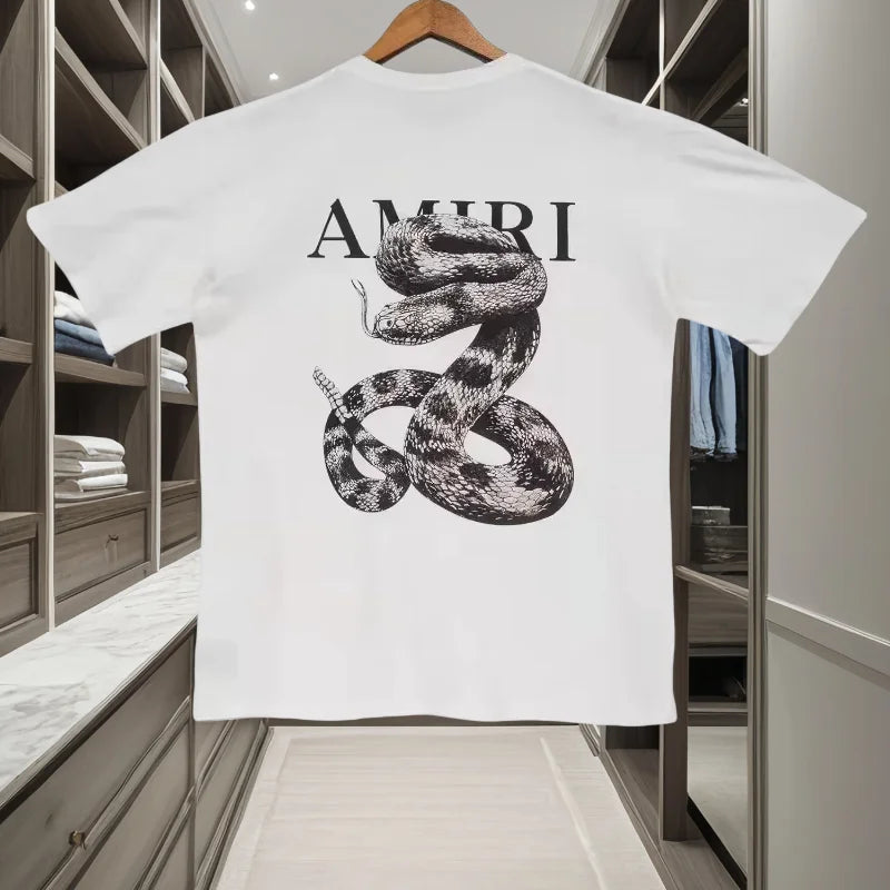Snake Graphic Loose T - Shirt Light Luxury Trendy Short - Sleeve Unisex Versatile Casual Wear graphic t shirts pro choice