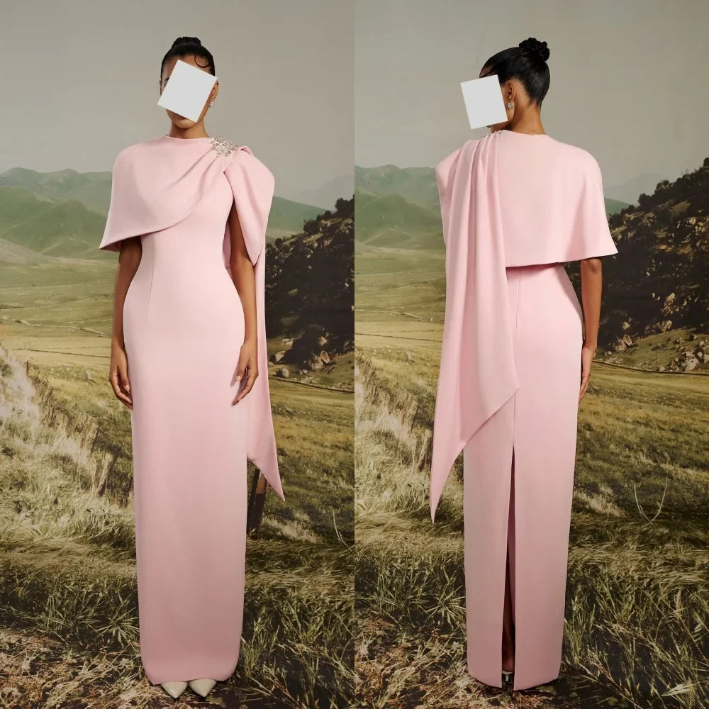 Customized Jersey Rhinestone Straight Long Dresses Bespoke Occasion Homecoming Party Gown Women's Evening Exquisite