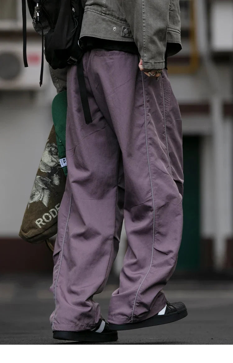 Korean Streetwear Waterproof Outdoor Utility Cargo Pants For Men Quick Dry Adjustable Hem Oversized Sport Casual Pants Trendy