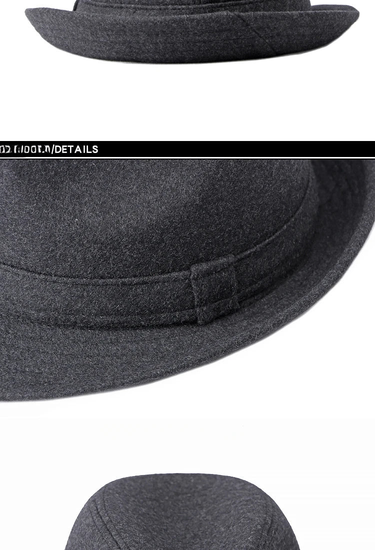 Gentleman Hat Men's British Style Retro Simple Pure Color  Top Hat Men's Casual Jazz Hat