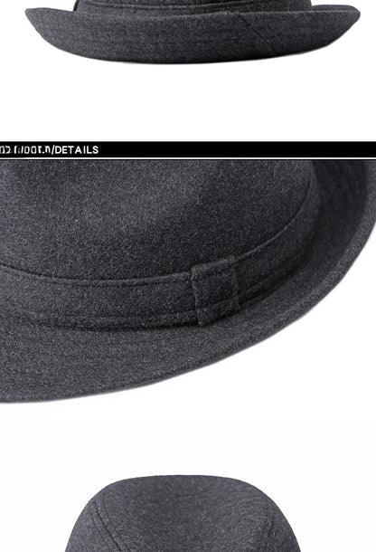 Gentleman Hat Men's British Style Retro Simple Pure Color  Top Hat Men's Casual Jazz Hat