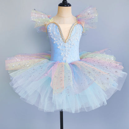 Princess Performance Fairy Tutu Kids Clothes Ballet Leotards for Girls Dress Stage Costumes Dance Wear Summer Children Clothing