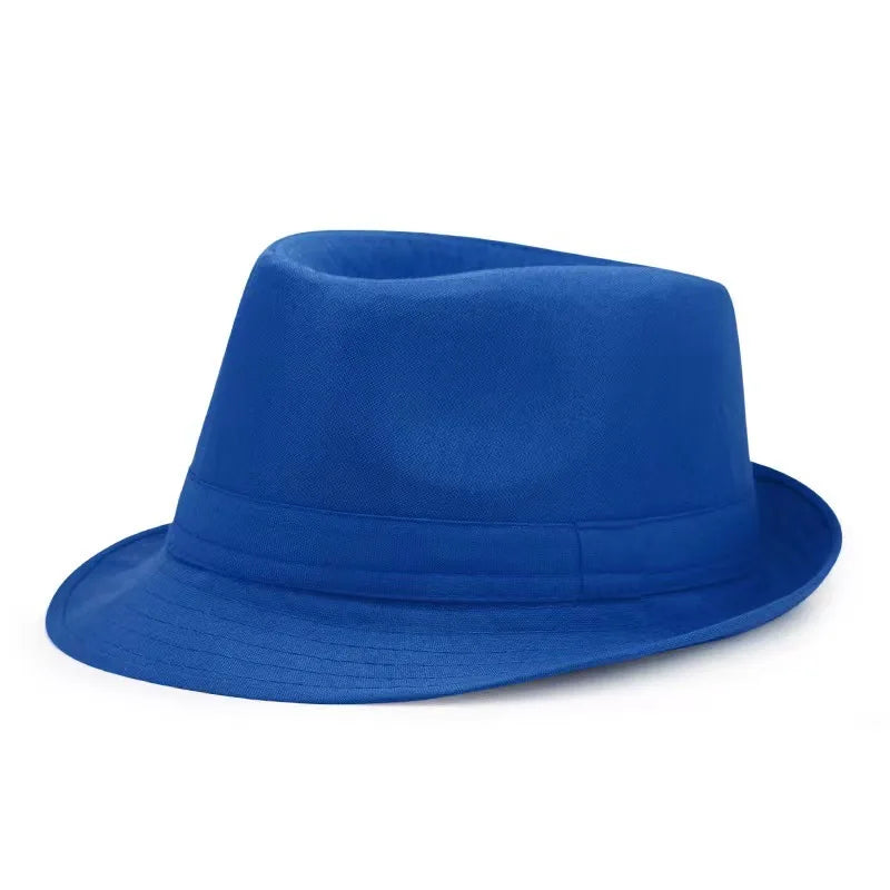 Summer Solid Bright Color Sun Hat British Jazz Hat Top Hat Men's Top Hat Winter Middle-aged and Elderly Jazz Warm Hat Fedora Hat
