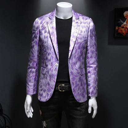 Spring Luxury Embroidery Men Blazers New Men Gold Yarn Casual Suit Jacket Stage Dress High Quality Wedding Business Bleazer Man