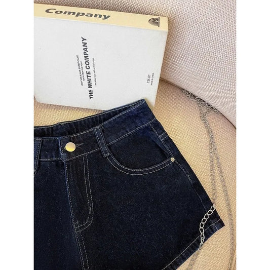 Dark Wash Denim Shorts Women's Petite Size Loose Wide Leg 2026 Summer New Casual Versatile Slim Fit Jean Shorts