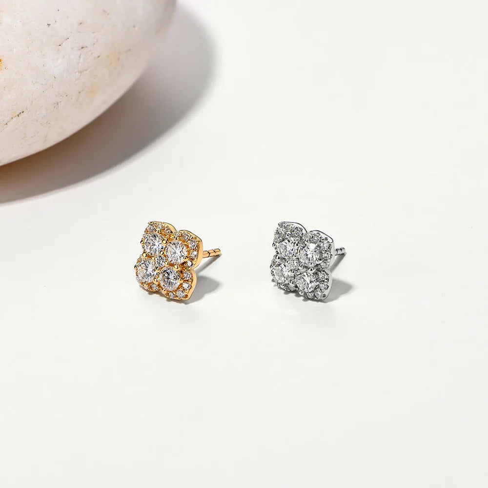 Boucles d'oreilles Attagems en moissanite et diamant D VVS1 pour femme, en argent sterling S925 plaqué or 18 carats, bijoux de fiançailles, de mariage, cadeaux