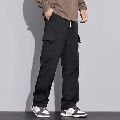 New in Tall Men Cargo Pants Elastic Waist Extra Long Length 115cm Male Waterproof Trousers Lengthened Slim Thin Leg 190cm 200 Cm