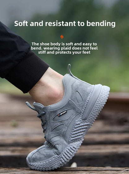 spring autumn light breathable work shoes mens work boots composite toe insulated shoes anti smash hard plastic toe safety shoes