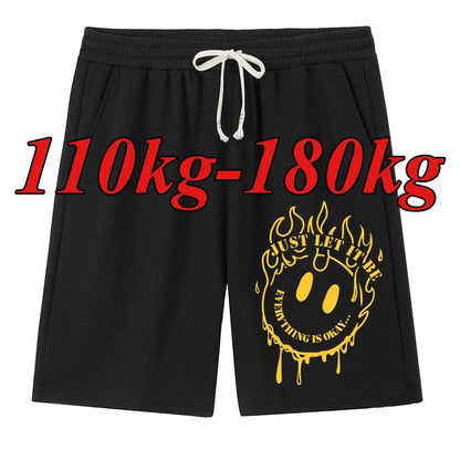 Men Plus Size Fashion Shorts 6XL 7XL Big Size Casual Graphic Gym Shorts Stretchy Summer Beach Short Pants Quick Dry Breathable