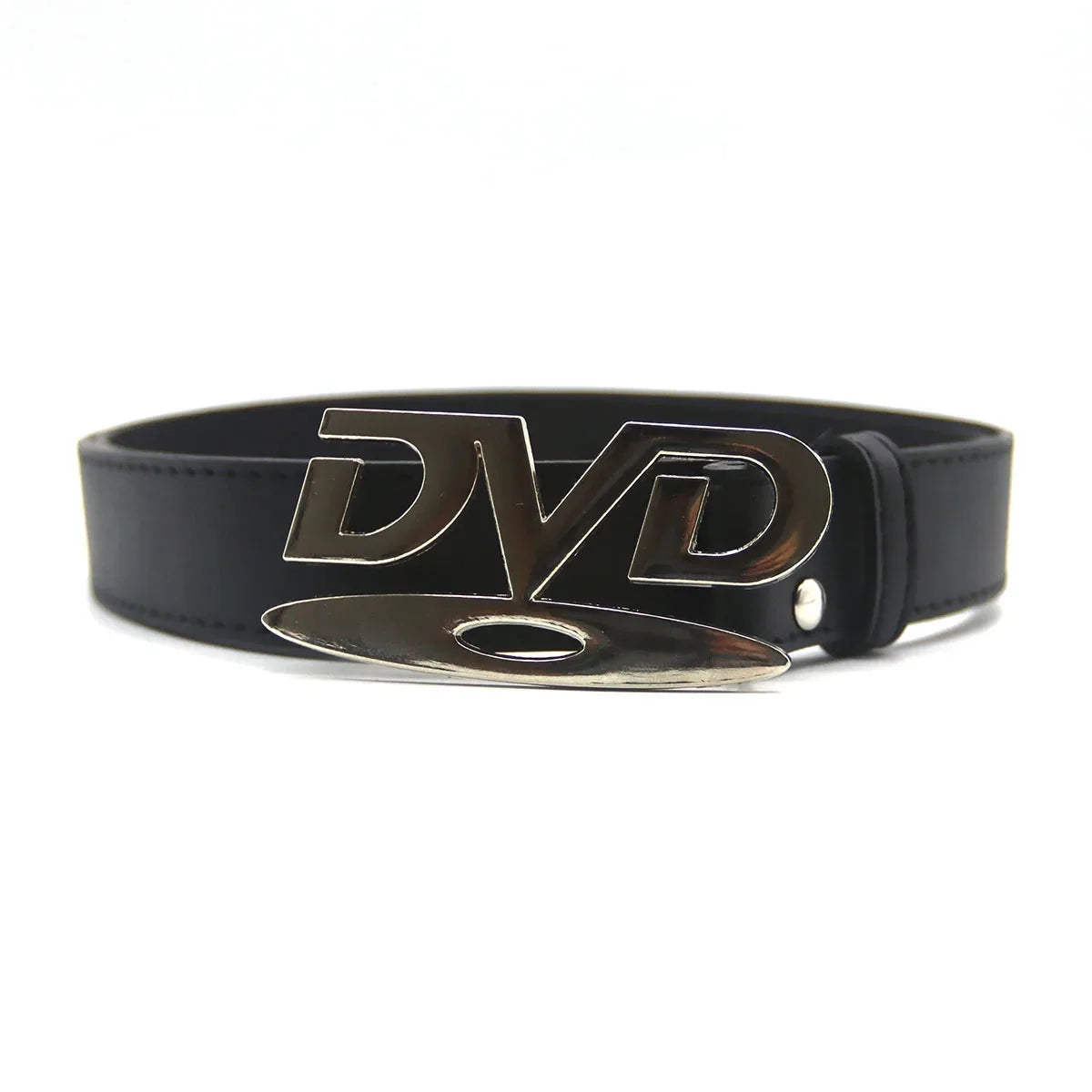 Unisex Nostalgic DVD Buckle Belt Versatile Black White Decorative Waist Straps Belt for Men Women Jeans Matching Gift for Her