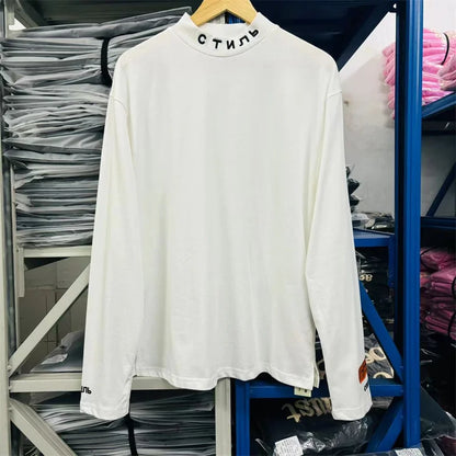 Black White Classic Letters Embroidery T-Shirt Men Women Simple Oversized Best Quality T Shirt Tops Casual Fashion Tees