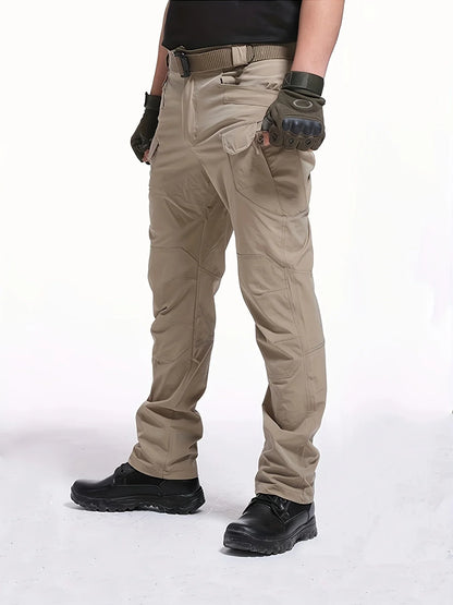 Plus Size Men's Thin Cargo Pants With Side Pockets For Spring Summer Tactical Oversized Loose Punk Pants Big And Tall Guys