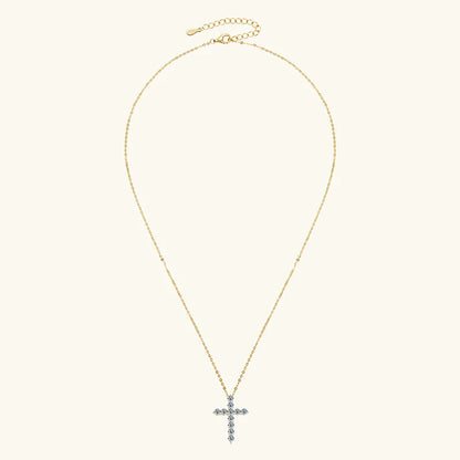 GRA Certified 3.5MM Moissanite Cross Pendant Necklaces for Women S925 Sterling Silver Clavicle Chains Fine Jewelry Gift