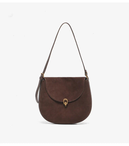 Autumn Winter women's Natural suede leather Crossbody Shell Bag Fashionable Shoulder Handbag Lady Luxury Designer saddle Bag