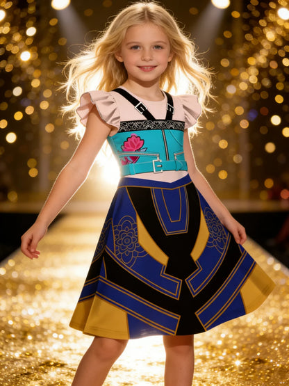 Popular Movie Hallyu Girl Group Black And White Girl Dress With Sequin Print, Party Role-Playing Costume