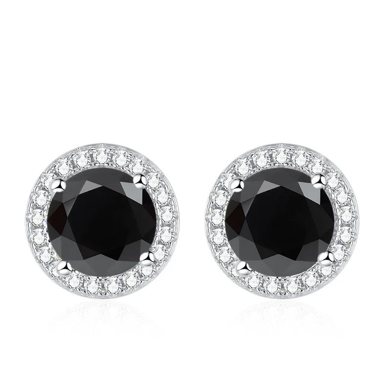 Moissanite Stud Earrings for Women 925 Sterling Silver Green Blue Pink Red Black Blue Sparkling Moissanite Studs Earring