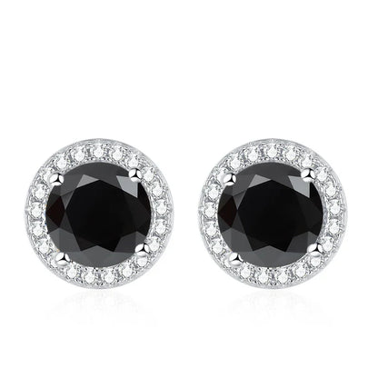 Moissanite Stud Earrings for Women 925 Sterling Silver Green Blue Pink Red Black Blue Sparkling Moissanite Studs Earring